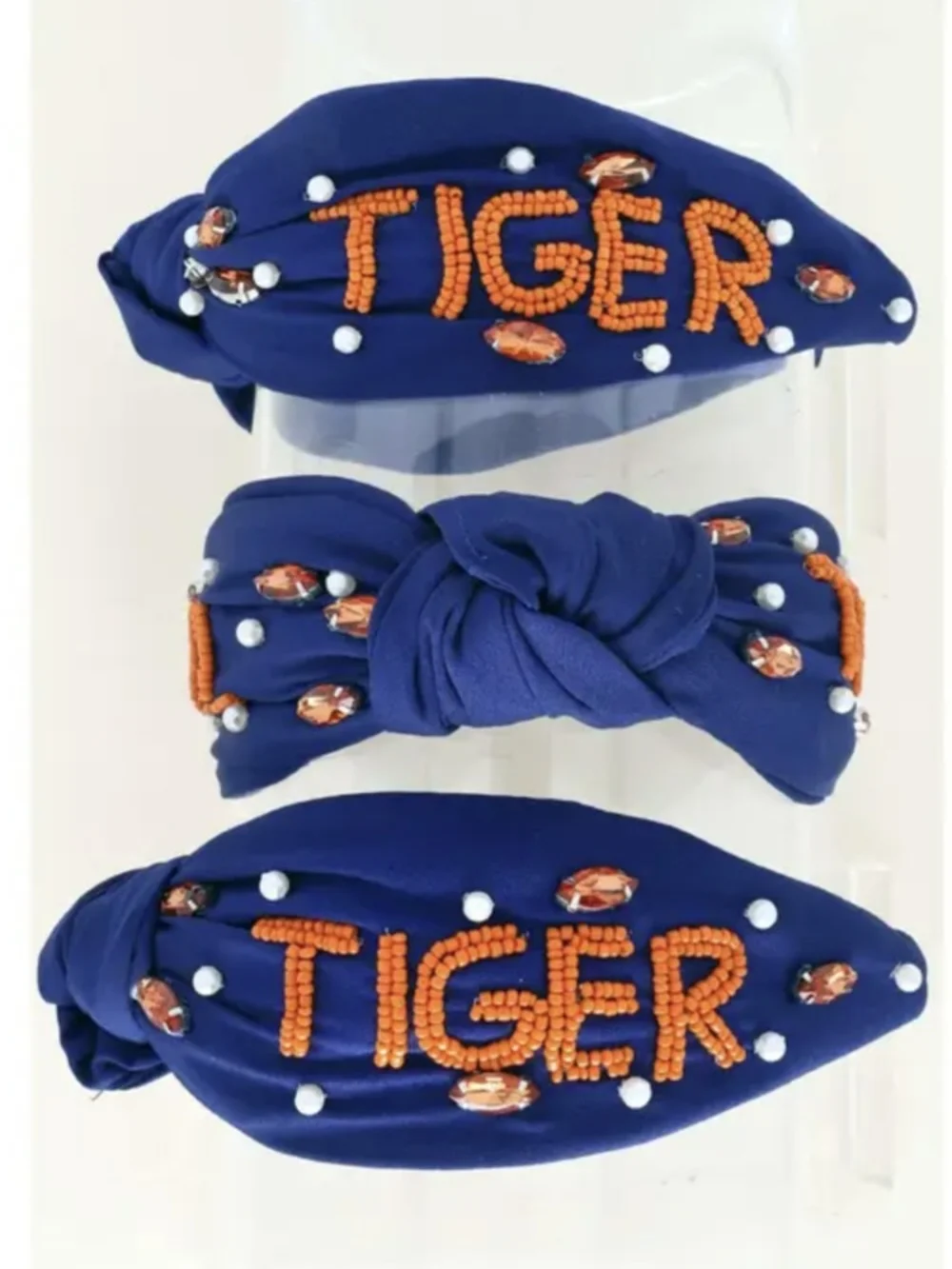 Embellished Headband with Orange Beading